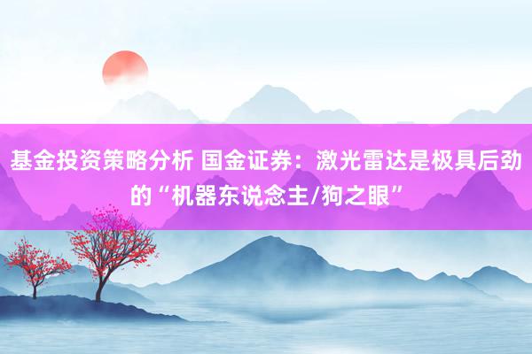 基金投资策略分析 国金证券：激光雷达是极具后劲的“机器东说念主/狗之眼”