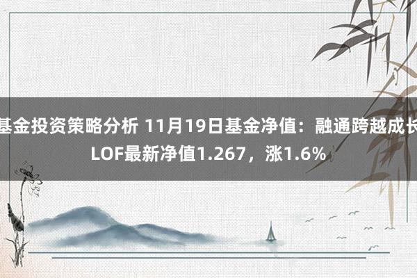 基金投资策略分析 11月19日基金净值：融通跨越成长LOF最新净值1.267，涨1.6%