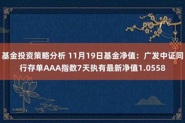 基金投资策略分析 11月19日基金净值：广发中证同行存单AAA指数7天执有最新净值1.0558