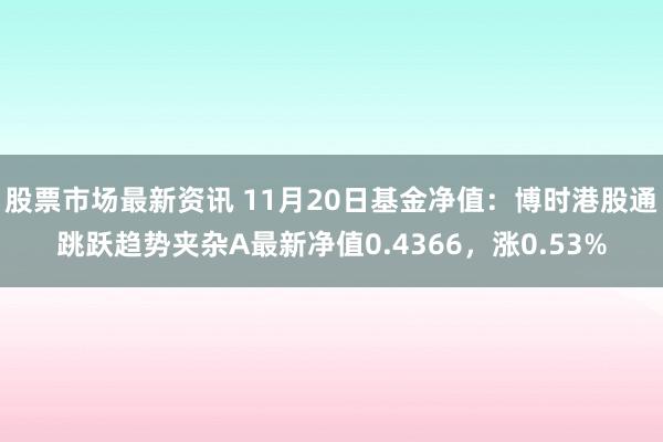 股票市场最新资讯 11月20日基金净值：博时港股通跳跃趋势夹杂A最新净值0.4366，涨0.53%