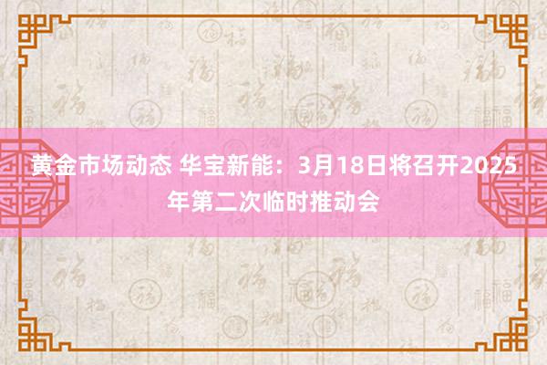 黄金市场动态 华宝新能：3月18日将召开2025年第二次临时推动会