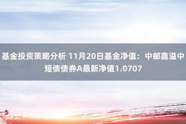 基金投资策略分析 11月20日基金净值：中邮鑫溢中短债债券A最新净值1.0707