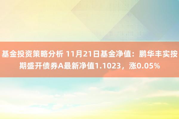 基金投资策略分析 11月21日基金净值：鹏华丰实按期盛开债券A最新净值1.1023，涨0.05%