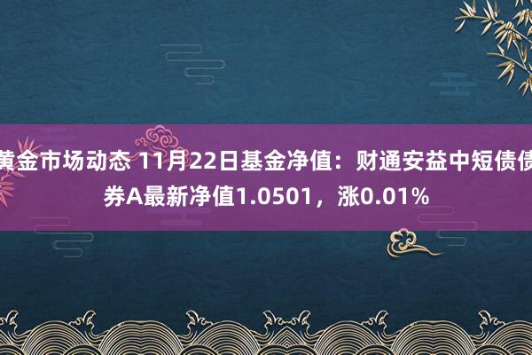 黄金市场动态 11月22日基金净值：财通安益中短债债券A最新净值1.0501，涨0.01%