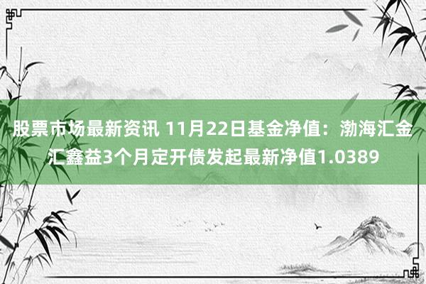 股票市场最新资讯 11月22日基金净值：渤海汇金汇鑫益3个月定开债发起最新净值1.0389