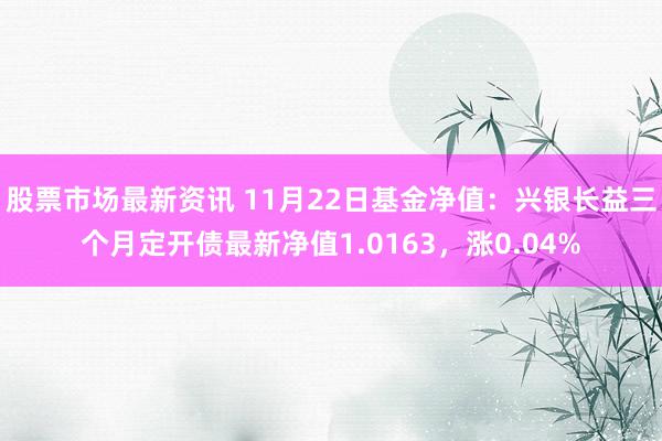 股票市场最新资讯 11月22日基金净值：兴银长益三个月定开债最新净值1.0163，涨0.04%