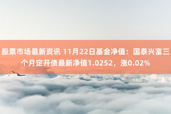 股票市场最新资讯 11月22日基金净值：国泰兴富三个月定开债最新净值1.0252，涨0.02%