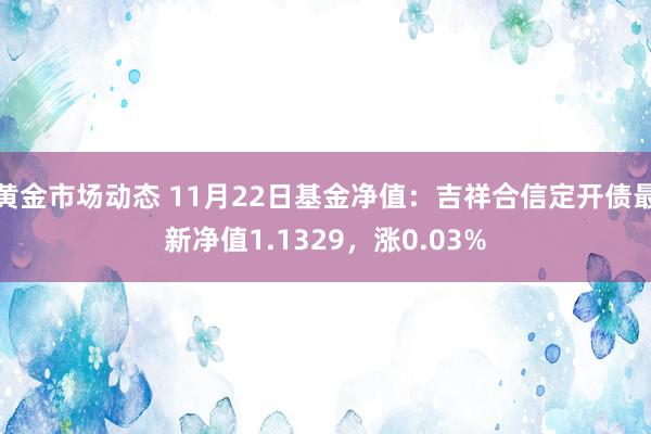 黄金市场动态 11月22日基金净值：吉祥合信定开债最新净值1.1329，涨0.03%