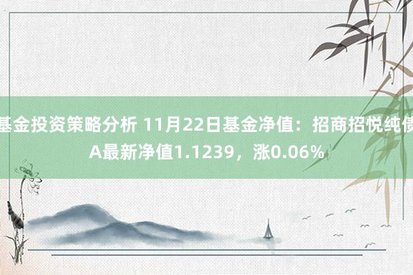 基金投资策略分析 11月22日基金净值：招商招悦纯债A最新净值1.1239，涨0.06%